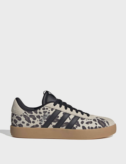 adidas VL Court 3.0 Shoes - Crystal Linen/Core Black/Khaki Siximages1- The Sports Edit