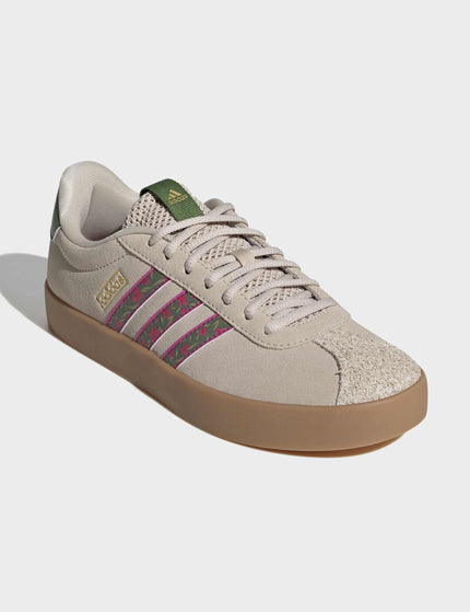 adidas VL Court 3.0 Shoes - Crystal Linen/Crew Green/Bahia Magentaimages2- The Sports Edit