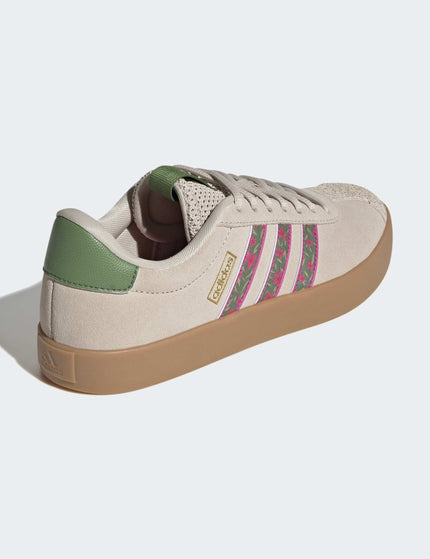 adidas VL Court 3.0 Shoes - Crystal Linen/Crew Green/Bahia Magentaimages3- The Sports Edit