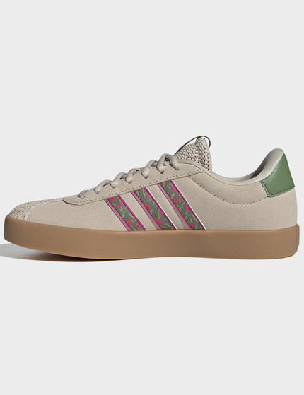 adidas VL Court 3.0 Shoes - Crystal Linen/Crew Green/Bahia Magentaimages4- The Sports Edit