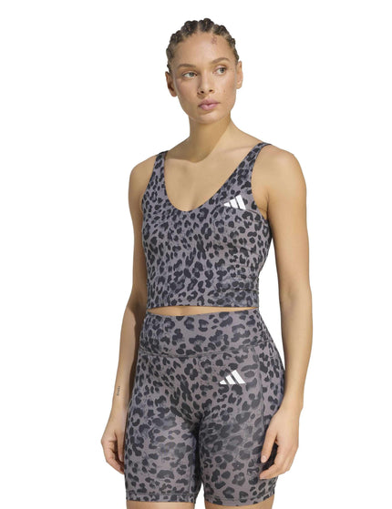 adidas Workout Essentials Leopard Print Tank Top - Grey Four/Grey Six/Blackimages1- The Sports Edit