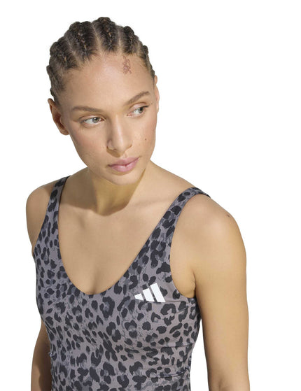 adidas Workout Essentials Leopard Print Tank Top - Grey Four/Grey Six/Blackimages3- The Sports Edit