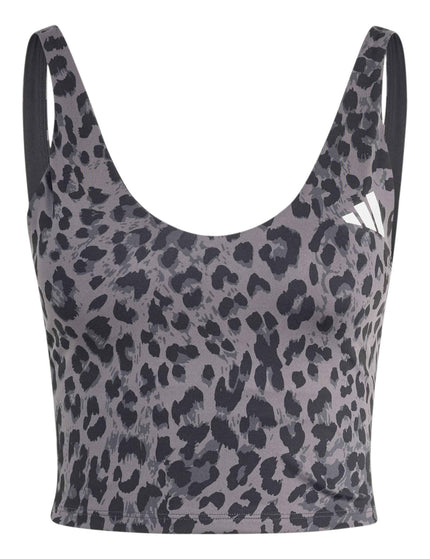 adidas Workout Essentials Leopard Print Tank Top - Grey Four/Grey Six/Blackimages7- The Sports Edit