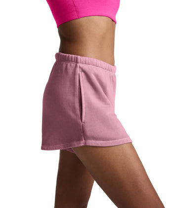 Fade Out Mid-Rise Short - Washed Rich Raspberry