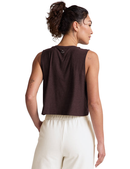Beyond Yoga Featherweight Minimal Cropped Tank - Dark Chocolate Heatherimages2- The Sports Edit