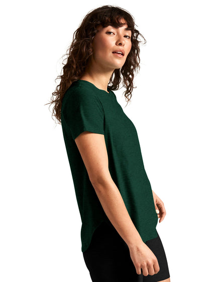 Beyond Yoga Featherweight On The Down Low Tee - Dark Spruce Green Heatherimages3- The Sports Edit