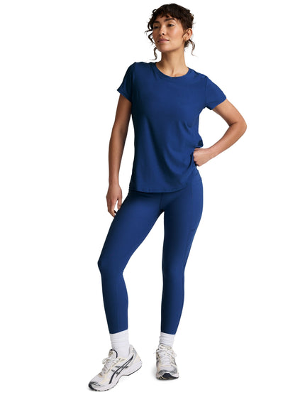 Beyond Yoga Featherweight On The Down Low Tee - Marine Blue Heatherimages4- The Sports Edit