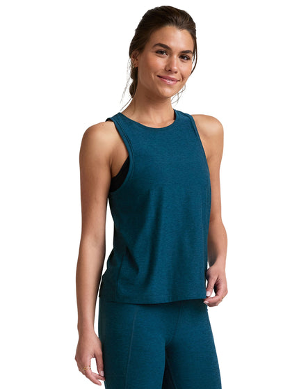 Beyond Yoga Featherweight Rebalance Tank - Blue Gem Heatherimages1- The Sports Edit