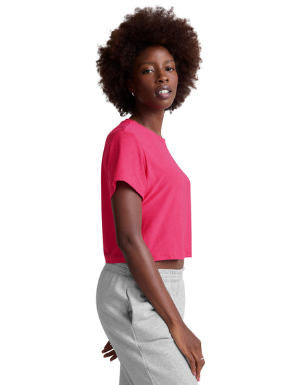 Beyond Yoga Featherweight Supreme Cropped Tee - Vivid Pink Heatherimages3- The Sports Edit