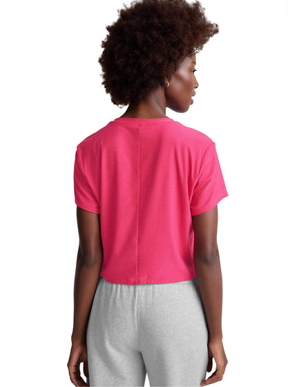 Beyond Yoga Featherweight Supreme Cropped Tee - Vivid Pink Heatherimages2- The Sports Edit