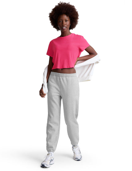 Beyond Yoga Featherweight Supreme Cropped Tee - Vivid Pink Heatherimages4- The Sports Edit