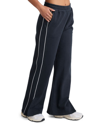 LuxeFleece Piper Wide Leg Pant - Nocturnal Navy