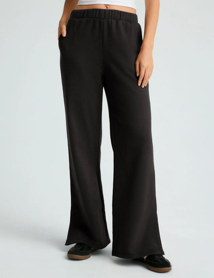 Beyond Yoga Open Ended Mid Rise Wide Leg Pant - Blackimages1- The Sports Edit