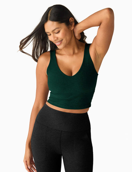 Beyond Yoga Spacedye Good Day Cropped Tank - Dark Spruce Green Heatherimages1- The Sports Edit