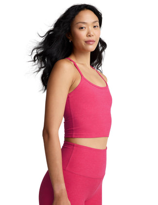 Spacedye Slim Racerback Cropped Tank - Vivid Pink Heather
