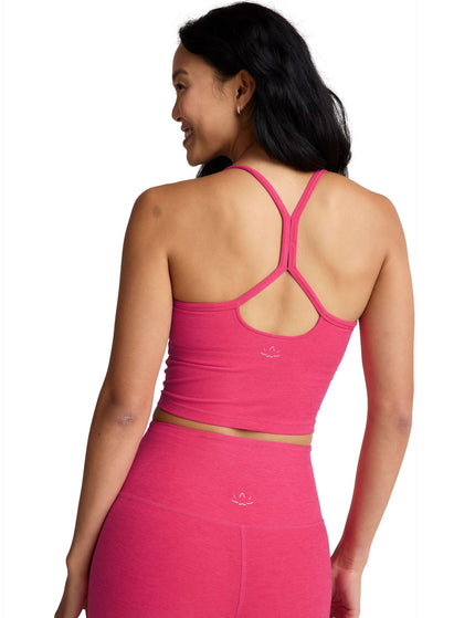 Beyond Yoga Spacedye Slim Racerback Cropped Tank - Vivid Pink Heatherimages3- The Sports Edit