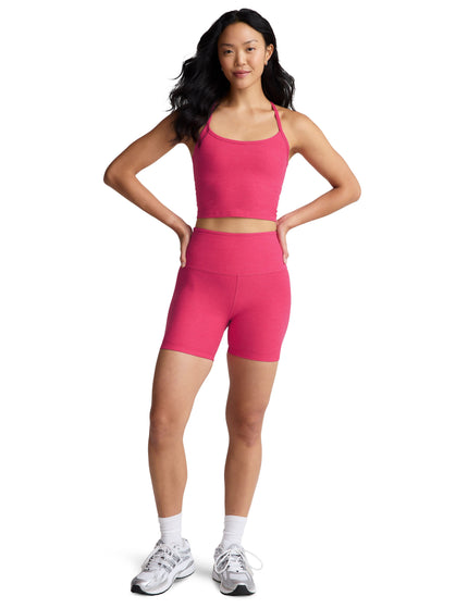 Beyond Yoga Spacedye Slim Racerback Cropped Tank - Vivid Pink Heatherimages4- The Sports Edit