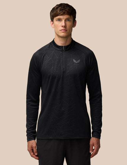 Castore Aop 1/4 Zip Longsleeve Top - Black/Gunmetalimages1- The Sports Edit