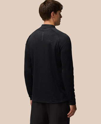 Aop 1/4 Zip Longsleeve Top - Black/Gunmetal