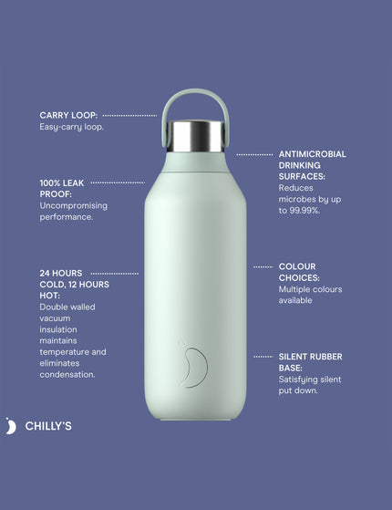 Chilly's Series 2 Water Bottle 500ml - Lichenimages2- The Sports Edit