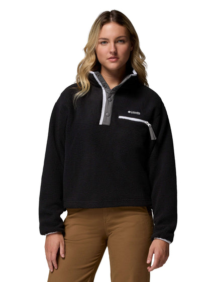 Columbia Helvetia II Cropped Sherpa Half Snap Fleece - Blackimages1- The Sports Edit