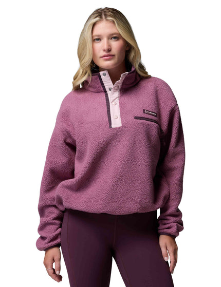 Columbia Helvetia II Cropped Sherpa Half Snap Fleece - Anitque Mauve/Mineral Pinkimages1- The Sports Edit