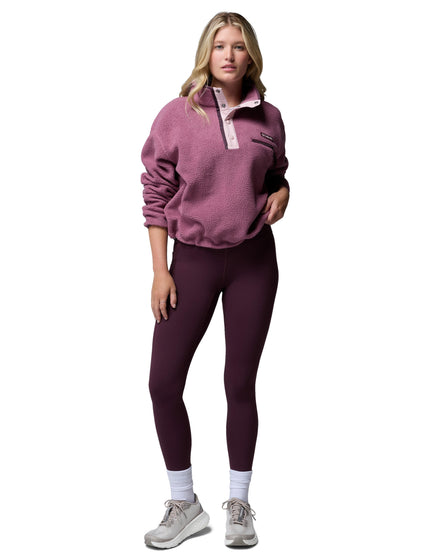 Columbia Helvetia II Cropped Sherpa Half Snap Fleece - Anitque Mauve/Mineral Pinkimages6- The Sports Edit