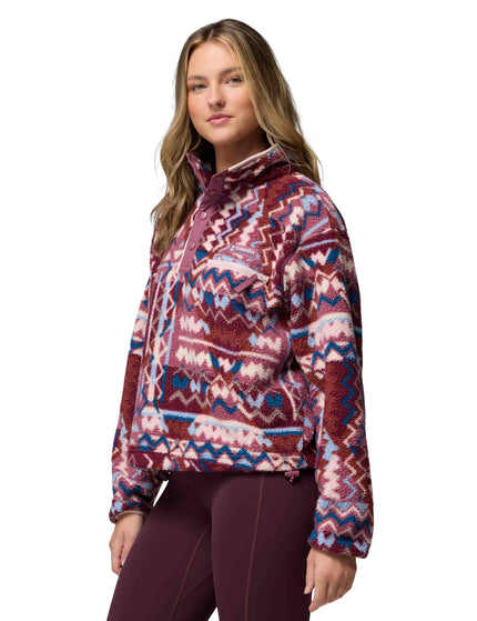 Columbia Helvetia II Cropped Sherpa Half Snap Printed Fleece - Antique Mauve/Geomiximages5- The Sports Edit