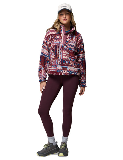 Columbia Helvetia II Cropped Sherpa Half Snap Printed Fleece - Antique Mauve/Geomiximages6- The Sports Edit