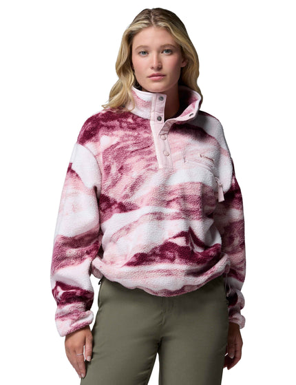 Columbia Helvetia II Cropped Sherpa Half Snap Printed Fleece - Antique Mauve/Summitsimages1- The Sports Edit