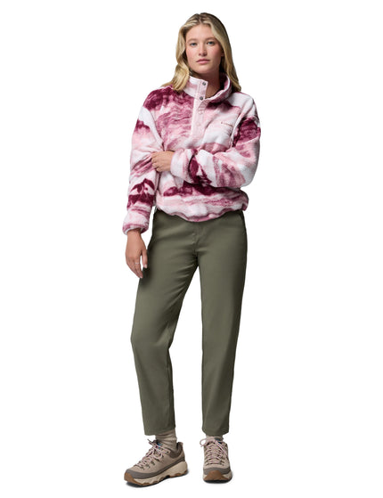 Columbia Helvetia II Cropped Sherpa Half Snap Printed Fleece - Antique Mauve/Summitsimages6- The Sports Edit
