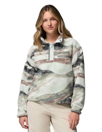 Columbia Helvetia II Cropped Sherpa Half Snap Printed Fleece - Sedona Sage/Summitsimages1- The Sports Edit