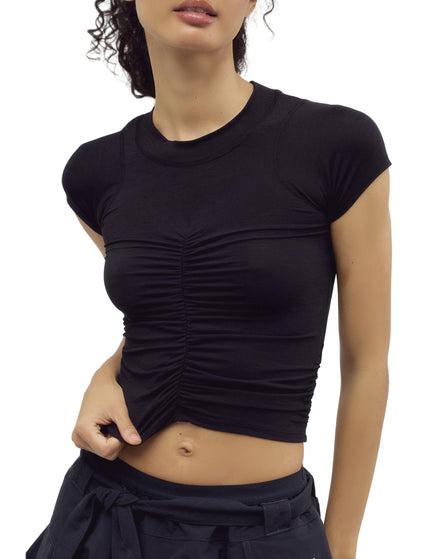 FP Movement Tempo Ruched Short Sleeve Tee - Blackimages1- The Sports Edit