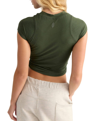 Tempo Ruched Short Sleeve Tee - Ivy