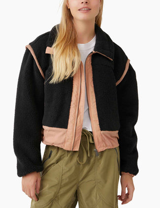 Courtside Fleece - Black/Peach Bark