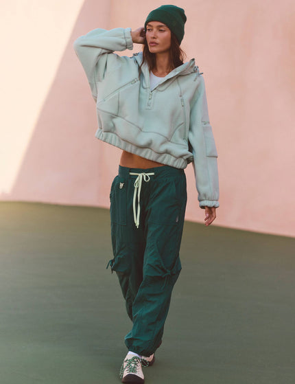 FP Movement Wild And Free Fleece Pullover - Green Teaimages4- The Sports Edit