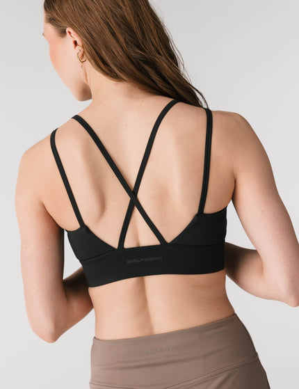 Girlfriend Collective Gigi Strappy Light Support Sports Bra - Blackimages2- The Sports Edit