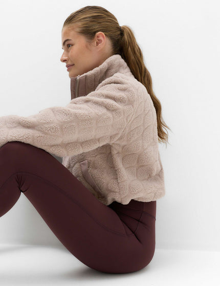 Goodmove Borg Textured Funnel Neck Fleece Jacket - Puttyimages5- The Sports Edit