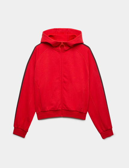 Goodmove Cotton Rich Side Stripe Zip Up Hoodie - Poppyimages7- The Sports Edit