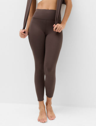 Go Balance Mesh Insert 7/8 Legging - Dark Chocolate