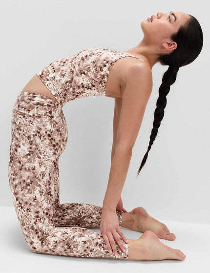 Goodmove Go Balance Printed Wrap Waist Yoga Leggings - Cream Miximages4- The Sports Edit