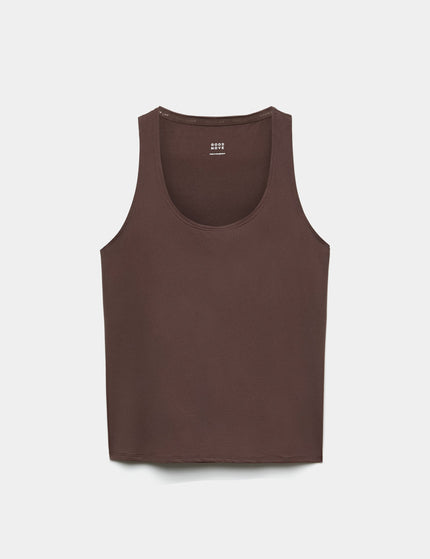 Goodmove Go Balance Scoop Neck Relaxed Vest Top - Dark Chocolateimages7- The Sports Edit