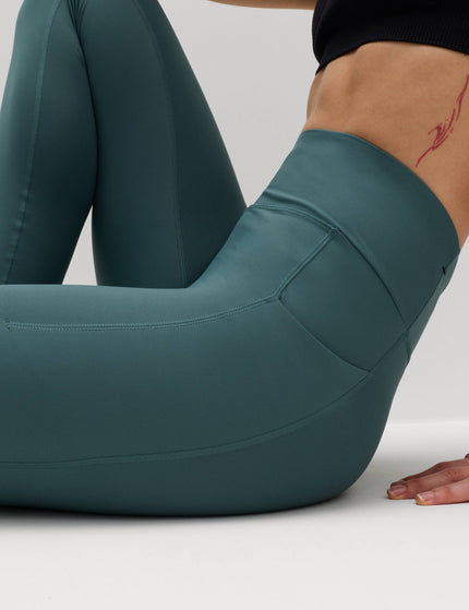 Goodmove Go Train High Waisted Gym Leggings - Smokey Greenimages3- The Sports Edit