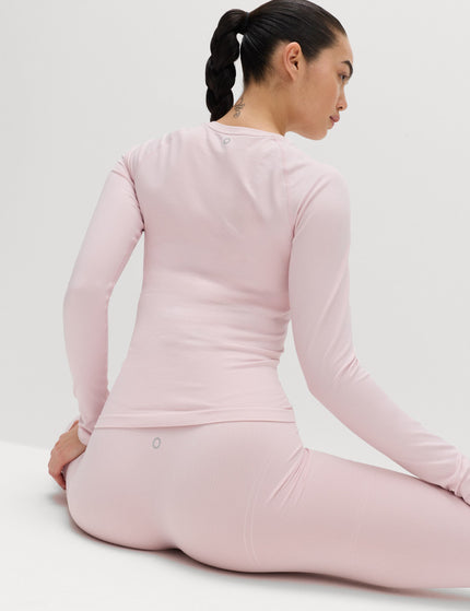 Goodmove Jacquard Crew Neck Top - Pale Pinkimages3- The Sports Edit