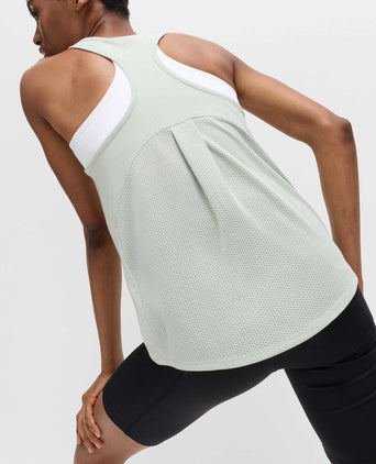 Modal Blend Pleat Back Relaxed Vest Top - Soft Green