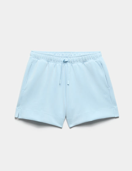 Goodmove Modal Blend Sand Wash Relaxed High Waisted Shorts - Powder Blueimages4- The Sports Edit