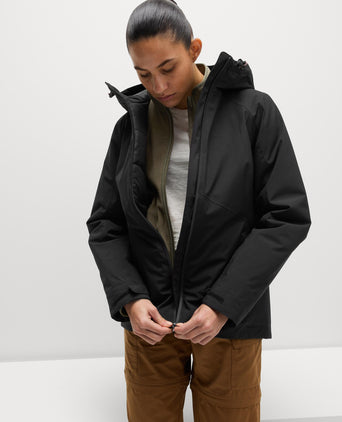 Padded Waterproof Hooded Jacket - Black