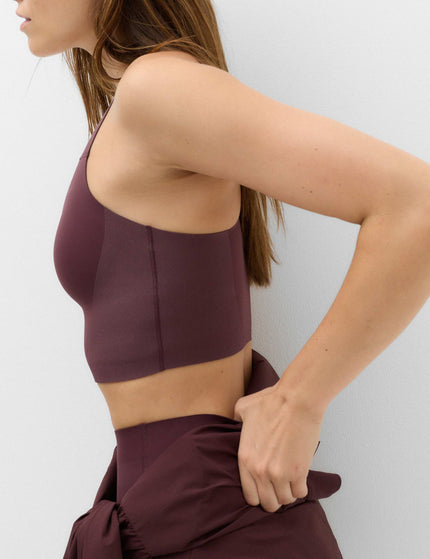 Goodmove Shimmer Scoop Neck Racer Back Bra Vest - Mulberryimages3- The Sports Edit