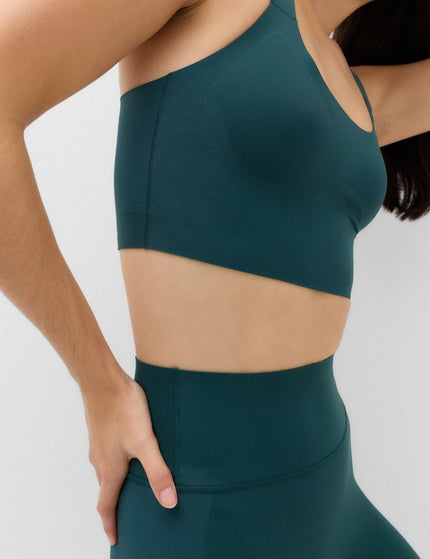 Goodmove Shimmer Scoop Neck Racer Back Bra Vest - Dark Evergreenimages3- The Sports Edit