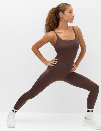 Goodmove Shine Strappy Back Light As Air Fitted Bodysuit - Dark Chocolateimages1- The Sports Edit